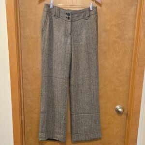 LOFT Black and White Herringbone Pants
